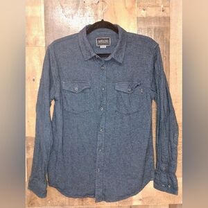Valor Collective Blue Long Sleeve Mens Button Up Shirt Size Medium